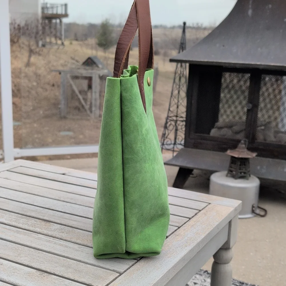 KMM & CO Mini Leather Tote Bag Fern - Picture 3 of 13